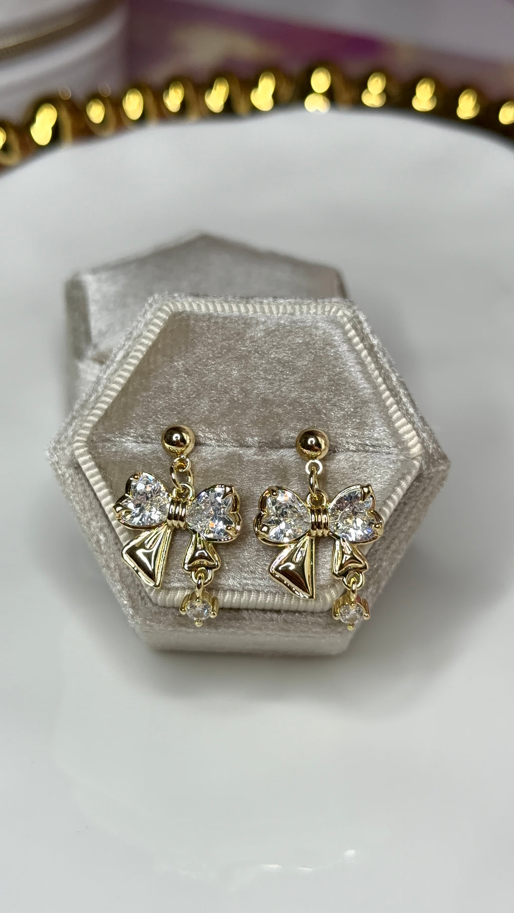 Belle Éclat Gold-Filled Bow Jewelry Set