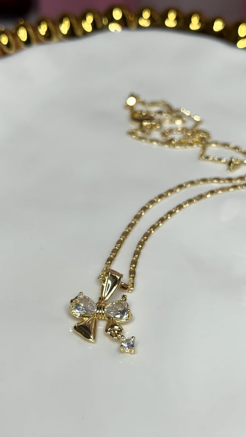 Belle Éclat Gold-Filled Bow Jewelry Set